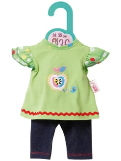 Poppenoutfit "Dolly Moda Dress + Leggings" groen - vanaf 12 maanden