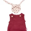 Poppenoutfit "Dune" lichtroze/bordeaux - vanaf 3 jaar