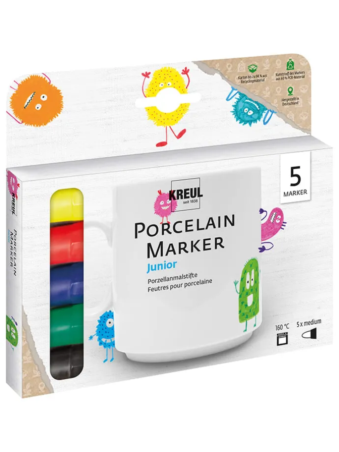 Porseleinmarkers "Junior" - 5 stuks - vanaf 3 jaar