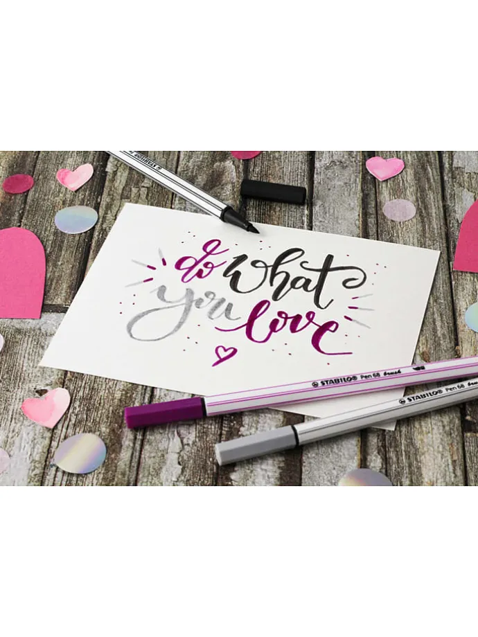 Premium viltstiften met penseelpunt "STABILO Pen 68 Brush" - 20 stuks