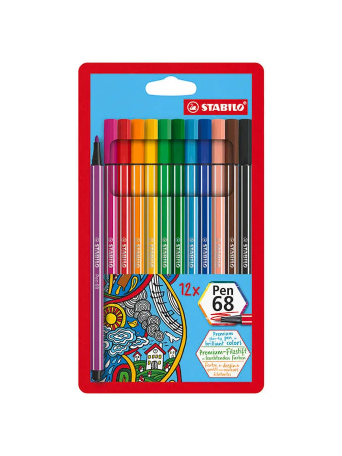 Premium viltstiften "- STABILO Pen 68" - 12 stuks