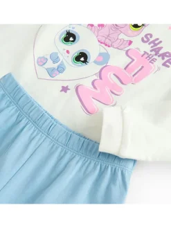 Pyjama crème/lichtblauw