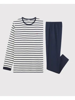 Pyjama donkerblauw/crème