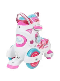 Rolschaatsen wit/roze