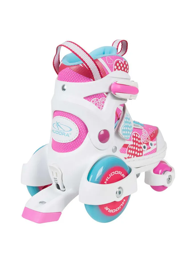 Rolschaatsen wit/roze - maat 30-33