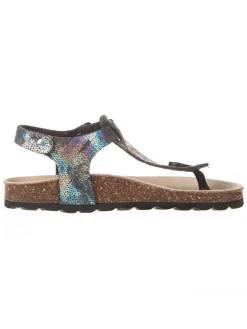 Sandalen zwart/meerkleurig