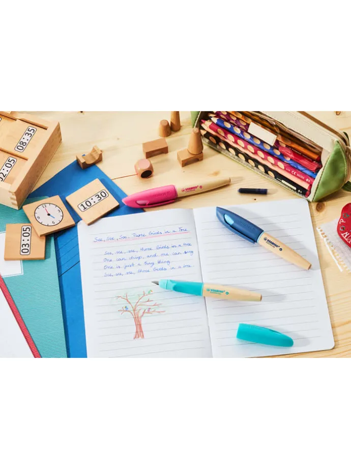 Schoolvulpen - rechtshandig - "EASYbirdy" - veer A - blauw
