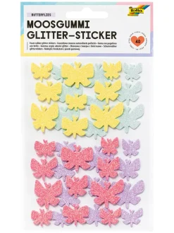 Schuimrubberglittersticker "Butterflies" meerkleurig - vanaf 5 jaar