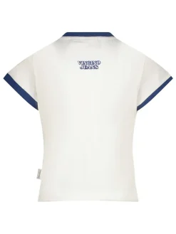 Shirt crème/donkerblauw