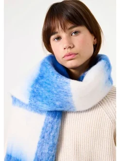 Sjaal wit/blauw