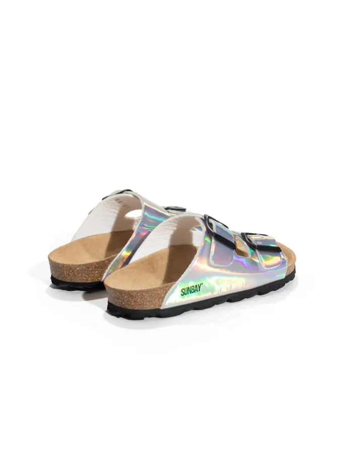 Slippers "Trefle" zilverkleurig/meerkleurig