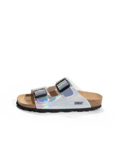 Slippers "Trefle" zilverkleurig/meerkleurig