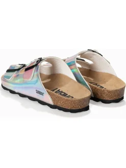 Slippers "Trefle" zilverkleurig