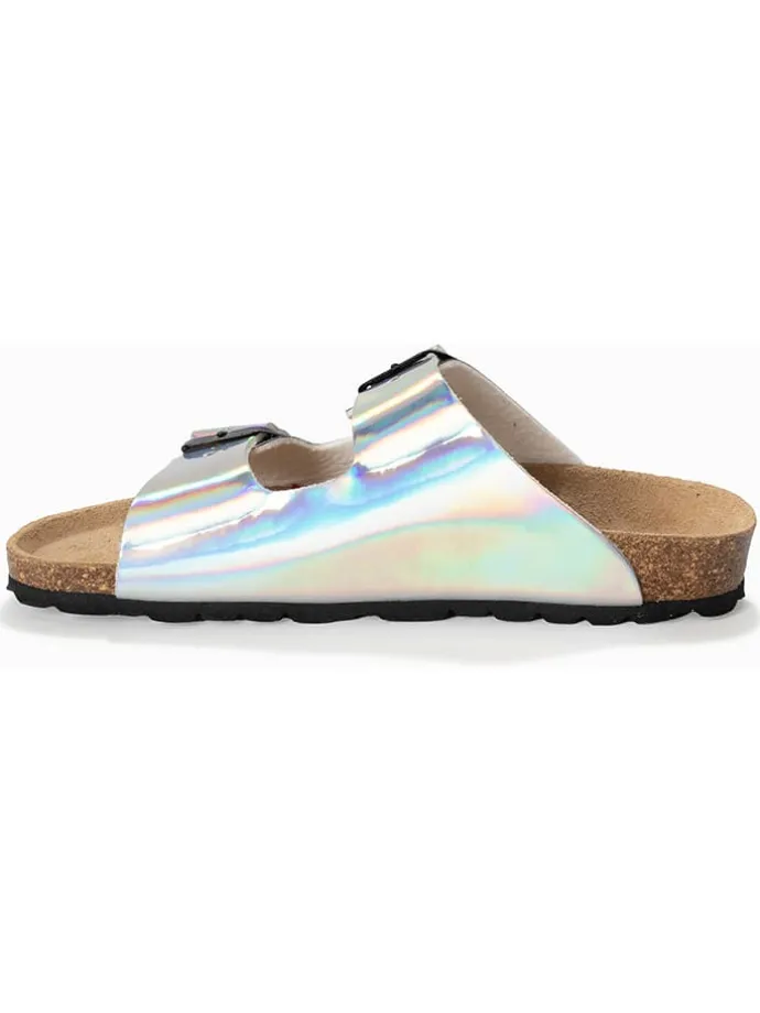 Slippers "Trefle" zilverkleurig