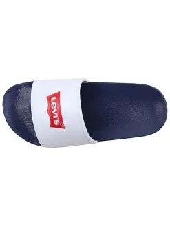 Slippers wit/donkerblauw
