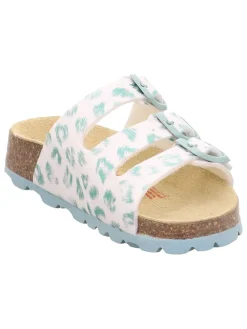Slippers wit/turquoise