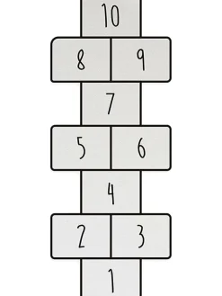 Speelmat "Sambori" wit/zwart - (L)80 x (B)50 cm