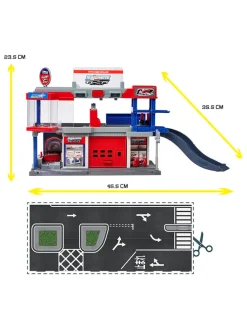 Speelstation "Legends Tuning Garage" blauw/rood - vanaf 5 jaar