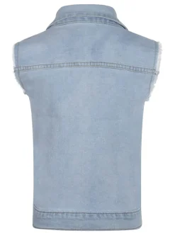 Spijkerbodywarmer lichtblauw