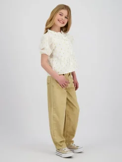 Spijkerbroek - balloon fit - beige