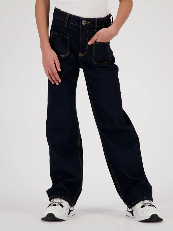 Spijkerbroek "Cato" - wide leg - donkerblauw