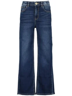 Spijkerbroek - wide leg - donkerblauw
