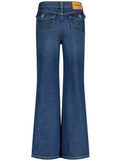Spijkerbroek - wide leg - donkerblauw