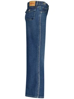Spijkerbroek - wide leg - donkerblauw