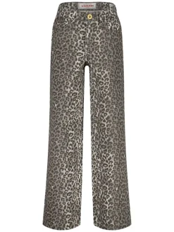Spijkerbroek - wide leg - grijs/bruin