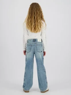 Spijkerbroek - wide leg - lichtblauw