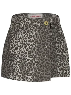 Spijkerskort bruin/grijs