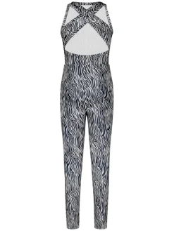 Sport jumpsuit zwart/wit