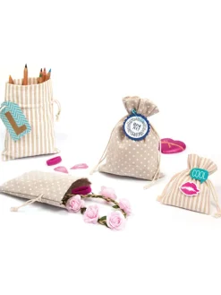 Stoffen zakken naturel - 6 stuks