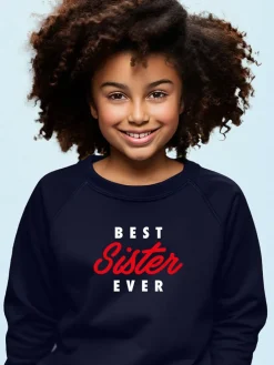 Sweatshirt "Best sister ever" donkerblauw