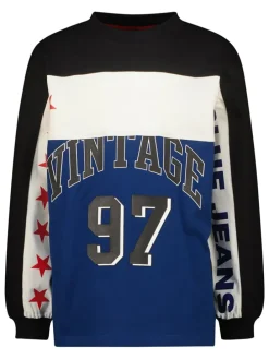 Sweatshirt blauw/wit/zwart