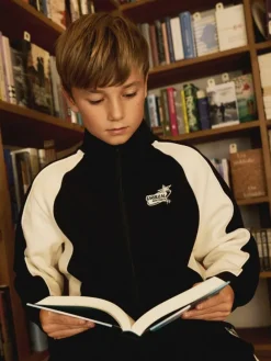 Sweatvest "Lasse" zwart/wit