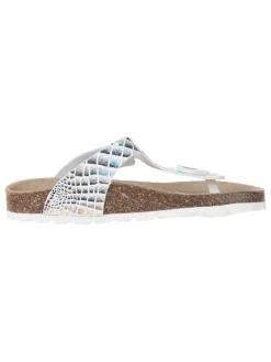 Teenslippers wit/lichtbruin