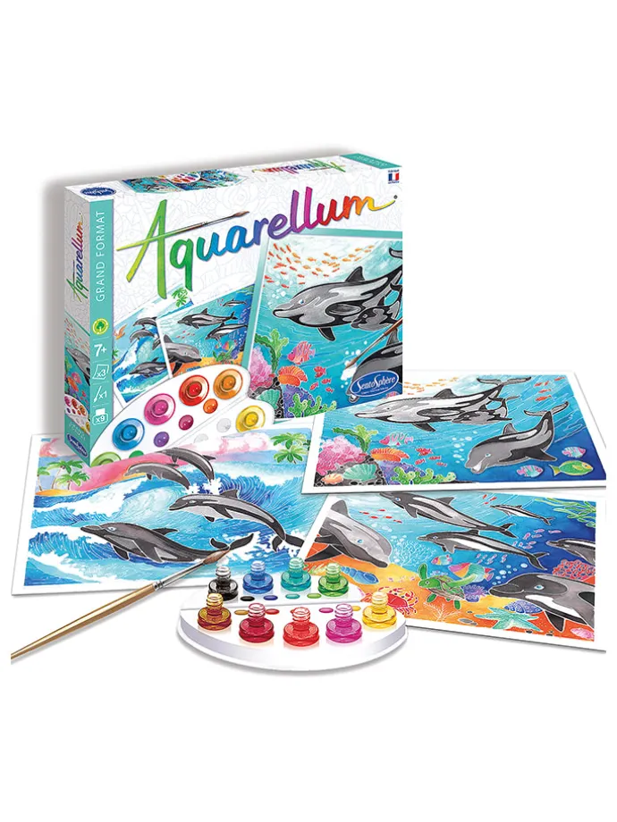 Tekenset "Aquarellum Junior - Dolfijnen" - vanaf 7 jaar