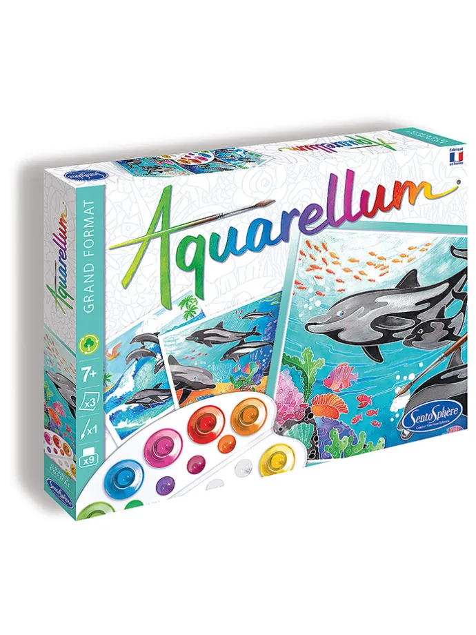 Tekenset "Aquarellum Junior - Dolfijnen" - vanaf 7 jaar
