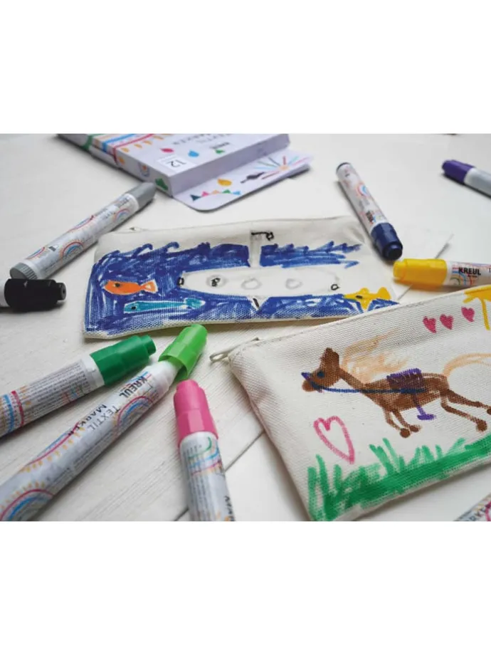 Textielmarker "Junior" - 12 stuks - vanaf 3 jaar