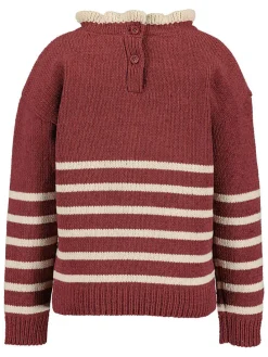Trui bordeaux/zandkleurig
