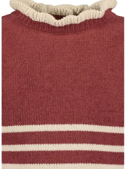 Trui bordeaux/zandkleurig
