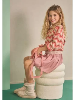 Trui "Kessy" koraalrood/beige