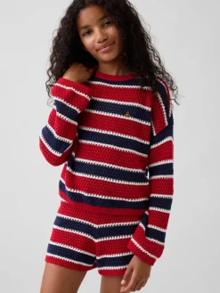 Trui rood/donkerblauw