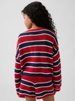 Trui rood/donkerblauw