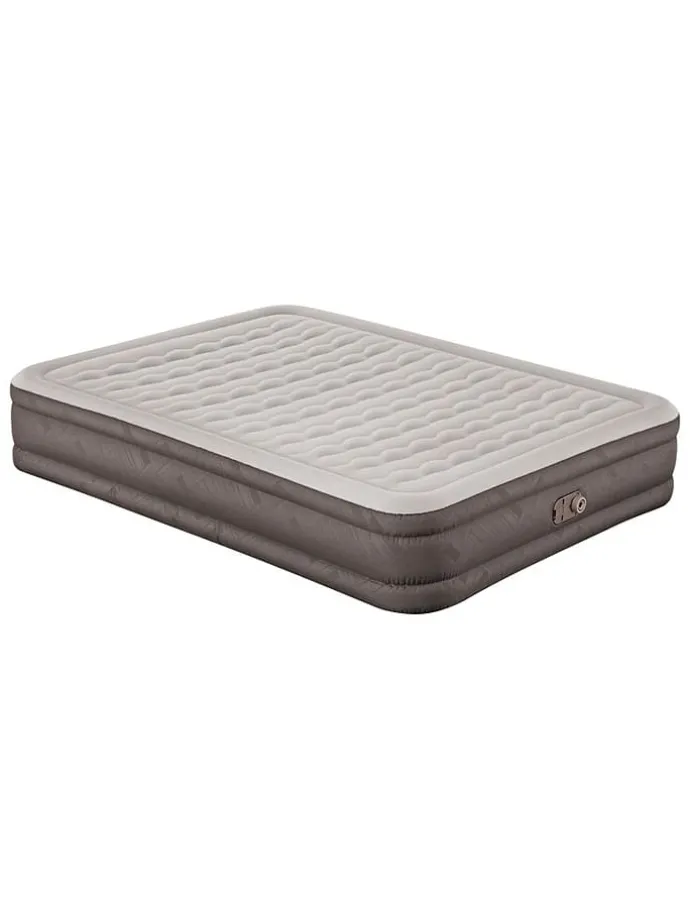 Tweepersoons luchtbed + ingebouwde elek. pomp grijs - (B)152 x (H)36 x (D)203 cm