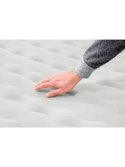 Tweepersoons luchtbed + ingebouwde elek. pomp grijs - (B)152 x (H)36 x (D)203 cm