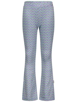 Uitlopende leggings "Phoebe" paars/lichtblauw/geel