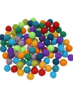 Viltballetjes meerkleurig - 120 stuks