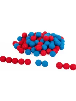 Viltballetjes rood/blauw - 100 stuks